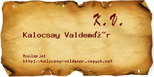 Kalocsay Valdemár névjegykártya